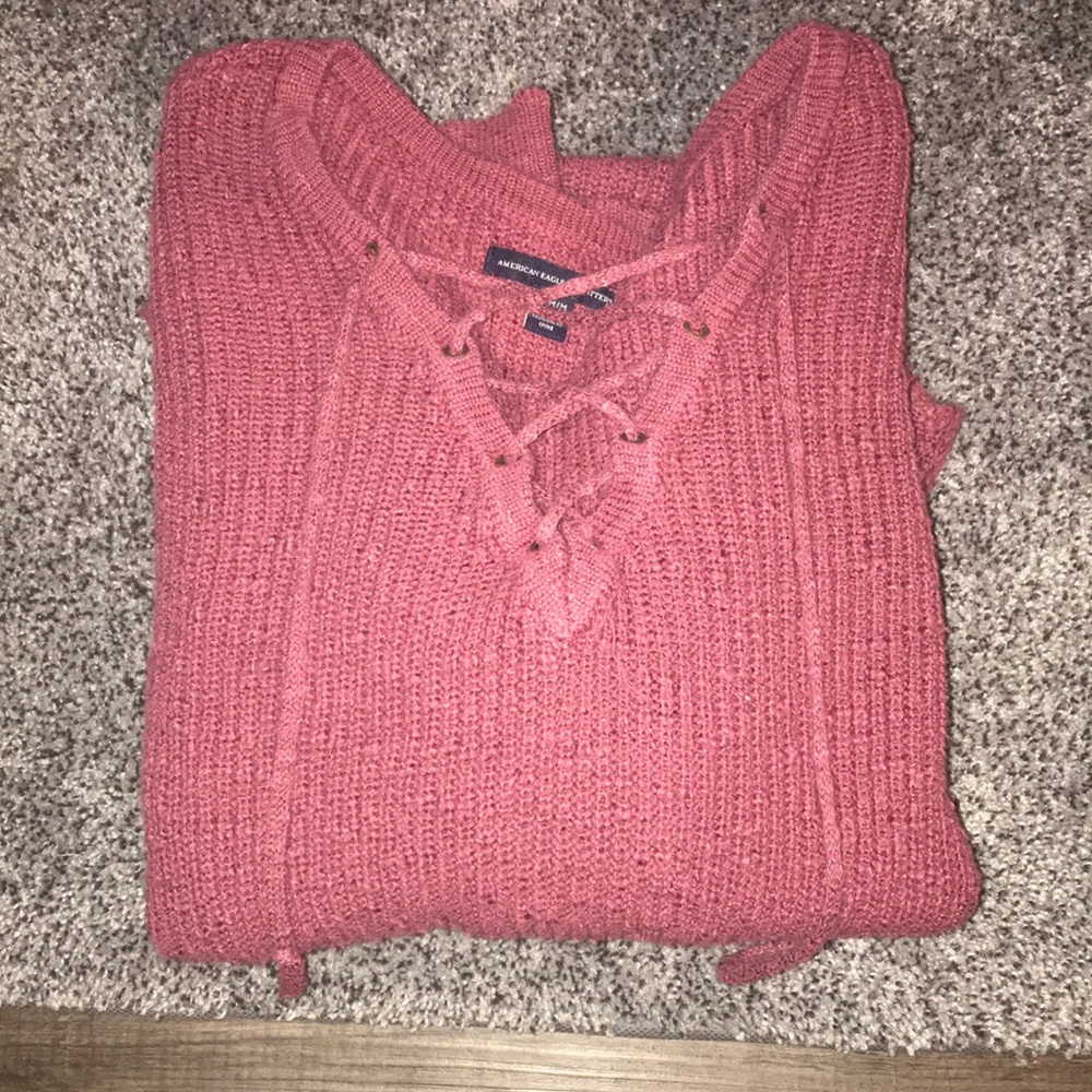 American Eagle Lace Up Sweater